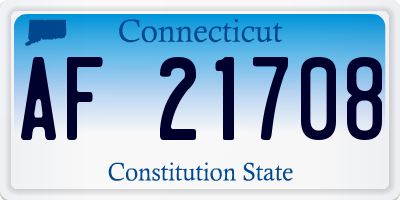 CT license plate AF21708