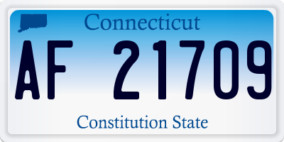 CT license plate AF21709