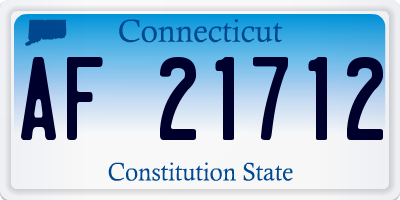 CT license plate AF21712