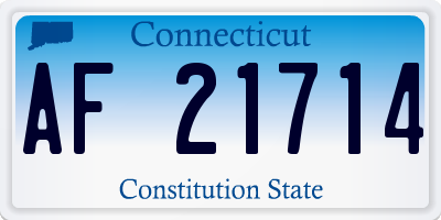 CT license plate AF21714