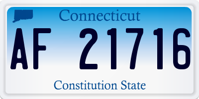 CT license plate AF21716
