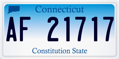 CT license plate AF21717
