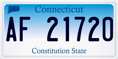 CT license plate AF21720