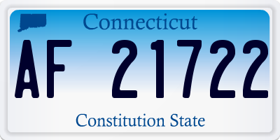 CT license plate AF21722