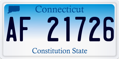 CT license plate AF21726