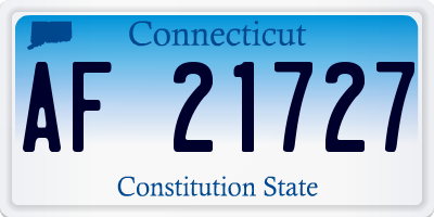 CT license plate AF21727