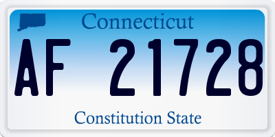 CT license plate AF21728