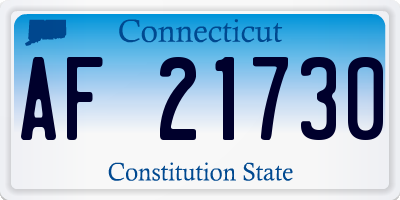 CT license plate AF21730
