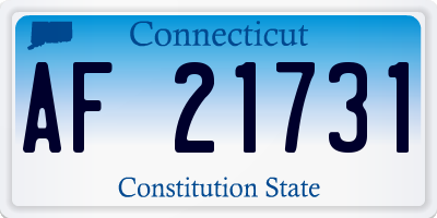 CT license plate AF21731