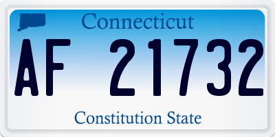CT license plate AF21732