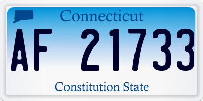 CT license plate AF21733