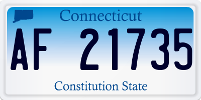 CT license plate AF21735