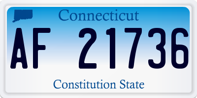 CT license plate AF21736