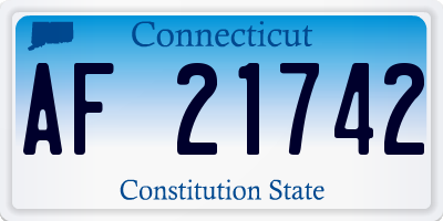 CT license plate AF21742