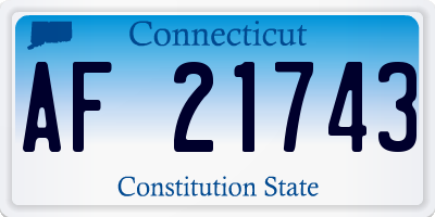 CT license plate AF21743