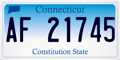 CT license plate AF21745