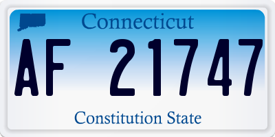 CT license plate AF21747
