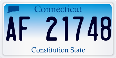 CT license plate AF21748