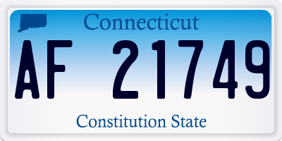 CT license plate AF21749
