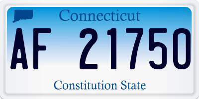CT license plate AF21750