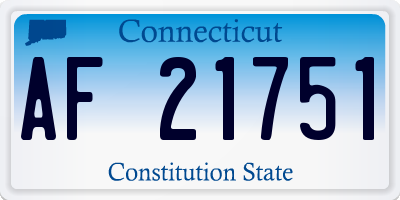 CT license plate AF21751