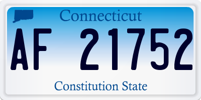CT license plate AF21752