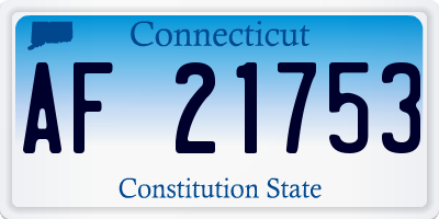 CT license plate AF21753