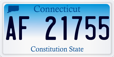 CT license plate AF21755