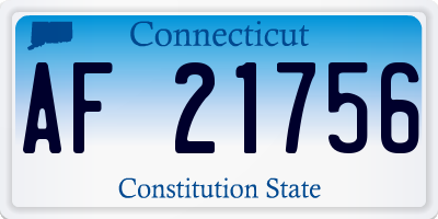 CT license plate AF21756
