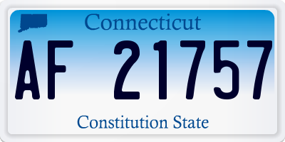 CT license plate AF21757
