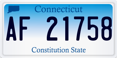 CT license plate AF21758