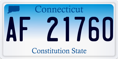 CT license plate AF21760
