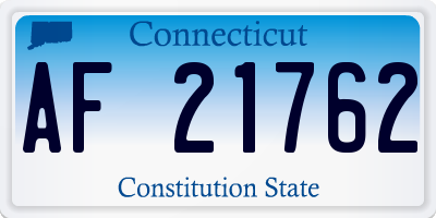 CT license plate AF21762