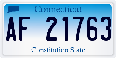 CT license plate AF21763