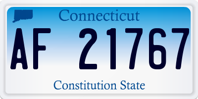 CT license plate AF21767