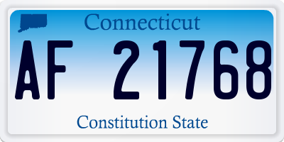CT license plate AF21768