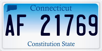 CT license plate AF21769