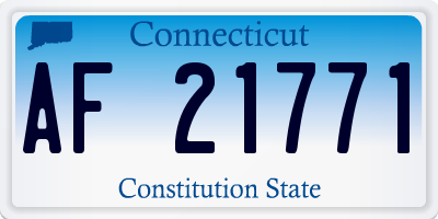 CT license plate AF21771