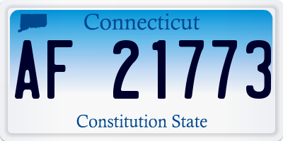 CT license plate AF21773