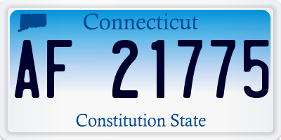 CT license plate AF21775