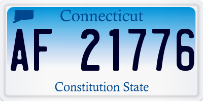 CT license plate AF21776