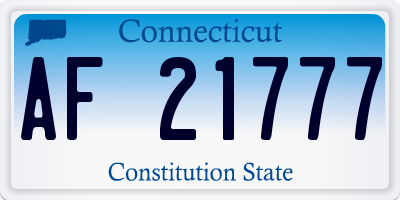 CT license plate AF21777