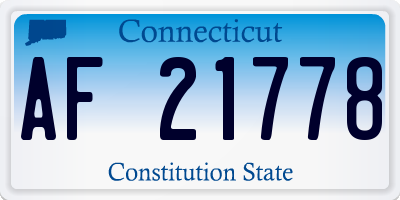 CT license plate AF21778