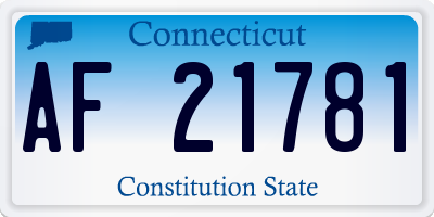 CT license plate AF21781