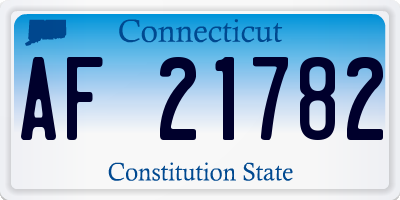 CT license plate AF21782