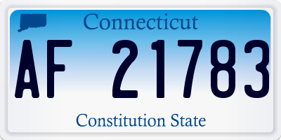 CT license plate AF21783