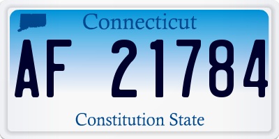 CT license plate AF21784