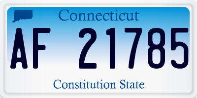 CT license plate AF21785