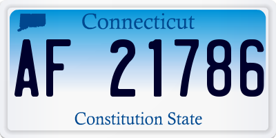 CT license plate AF21786