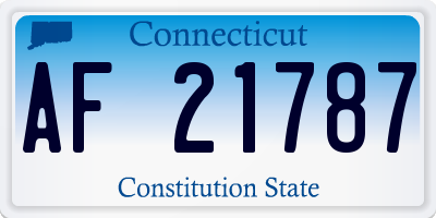 CT license plate AF21787